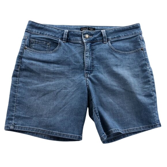 Riders By Lee Womens Jean  Shorts Size 16M Mid Rise Blue Denim Casual Summer - Picture 1 of 13